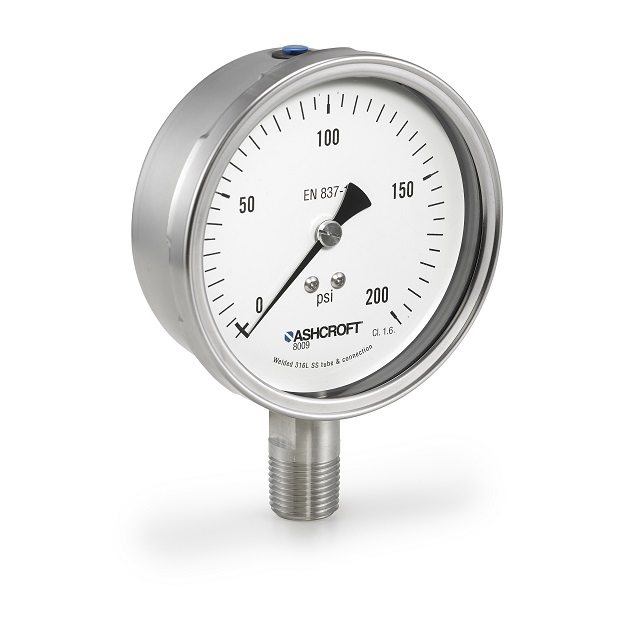 8009S 全不銹鋼彈簧管壓力表 &ndash; 可拆卸罩圈