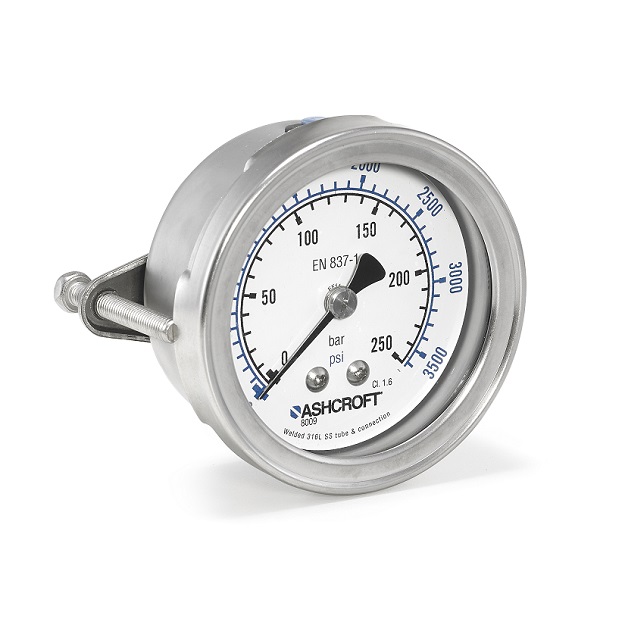 8009S 全不銹鋼彈簧管壓力表 &ndash; 可拆卸罩圈